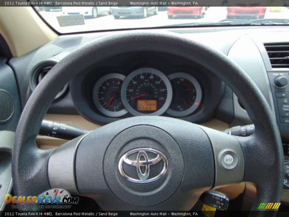 2011 Toyota RAV4 I4 4WD Barcelona Red Metallic / Sand Beige Photo #15