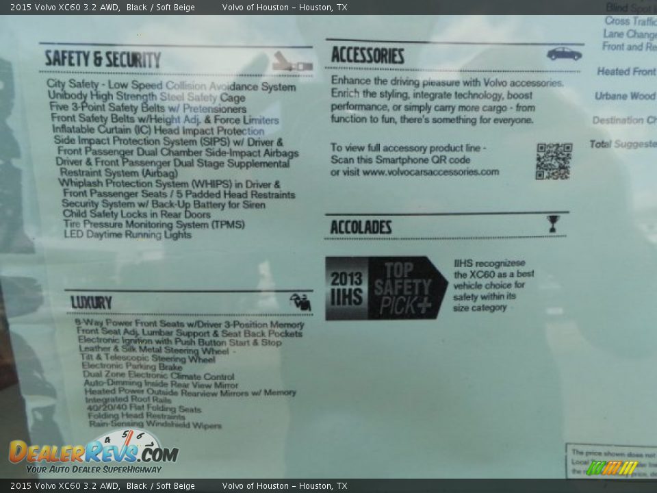 2015 Volvo XC60 3.2 AWD Black / Soft Beige Photo #33