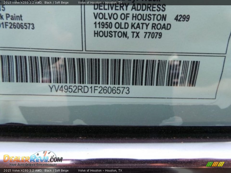 2015 Volvo XC60 3.2 AWD Black / Soft Beige Photo #34