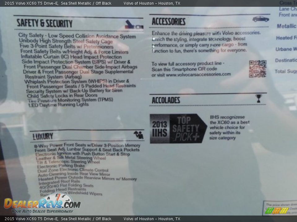 2015 Volvo XC60 T5 Drive-E Sea Shell Metallic / Off Black Photo #33