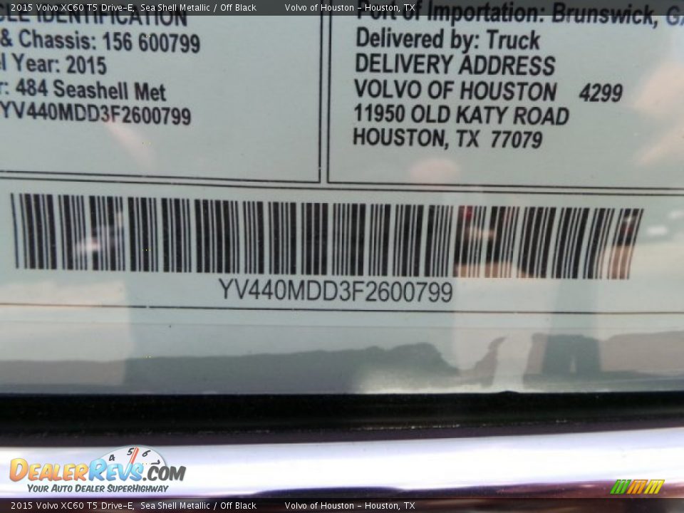 2015 Volvo XC60 T5 Drive-E Sea Shell Metallic / Off Black Photo #34