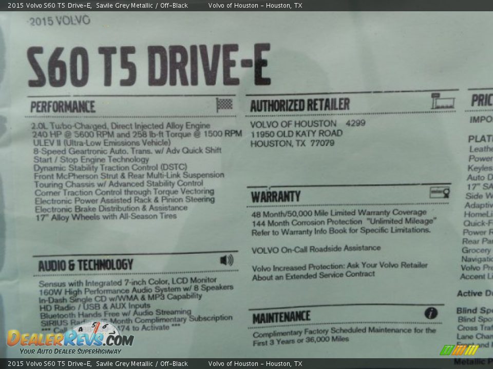2015 Volvo S60 T5 Drive-E Savile Grey Metallic / Off-Black Photo #31