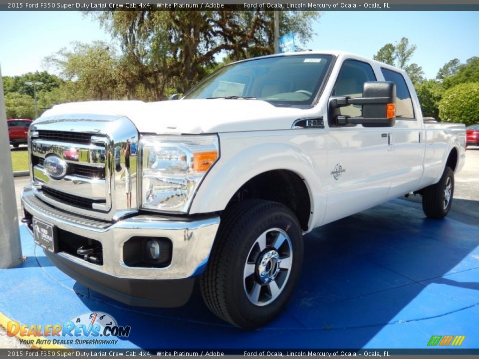 2015 Ford F350 Super Duty Lariat Crew Cab 4x4 White Platinum / Adobe Photo #1