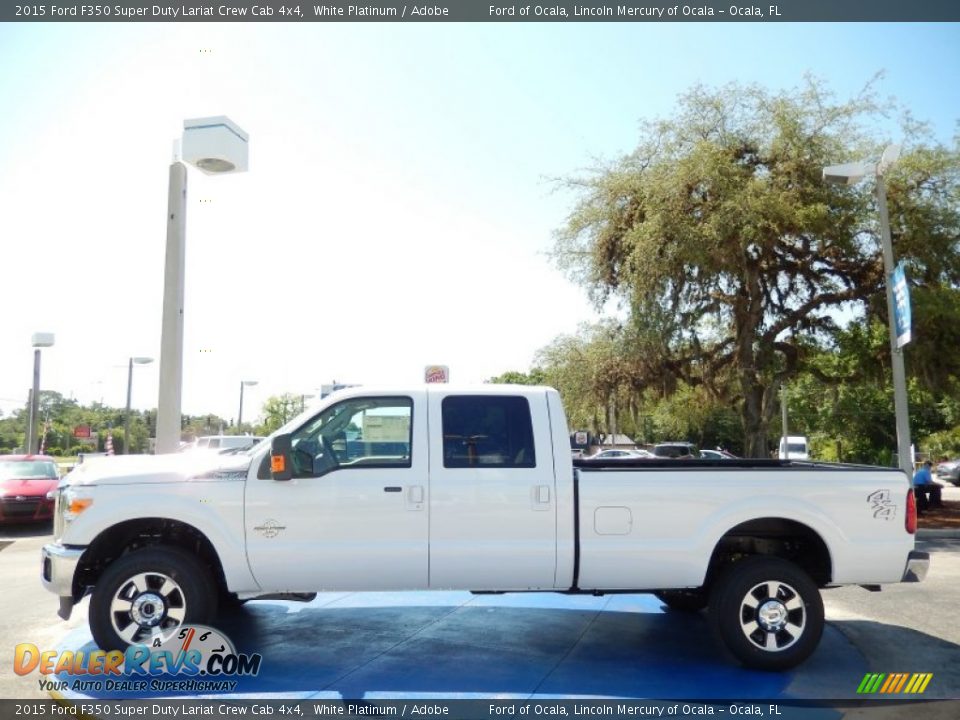 2015 Ford F350 Super Duty Lariat Crew Cab 4x4 White Platinum / Adobe Photo #2