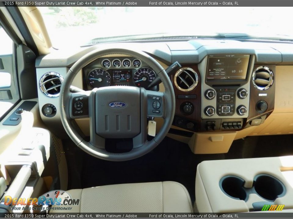 Dashboard of 2015 Ford F350 Super Duty Lariat Crew Cab 4x4 Photo #8
