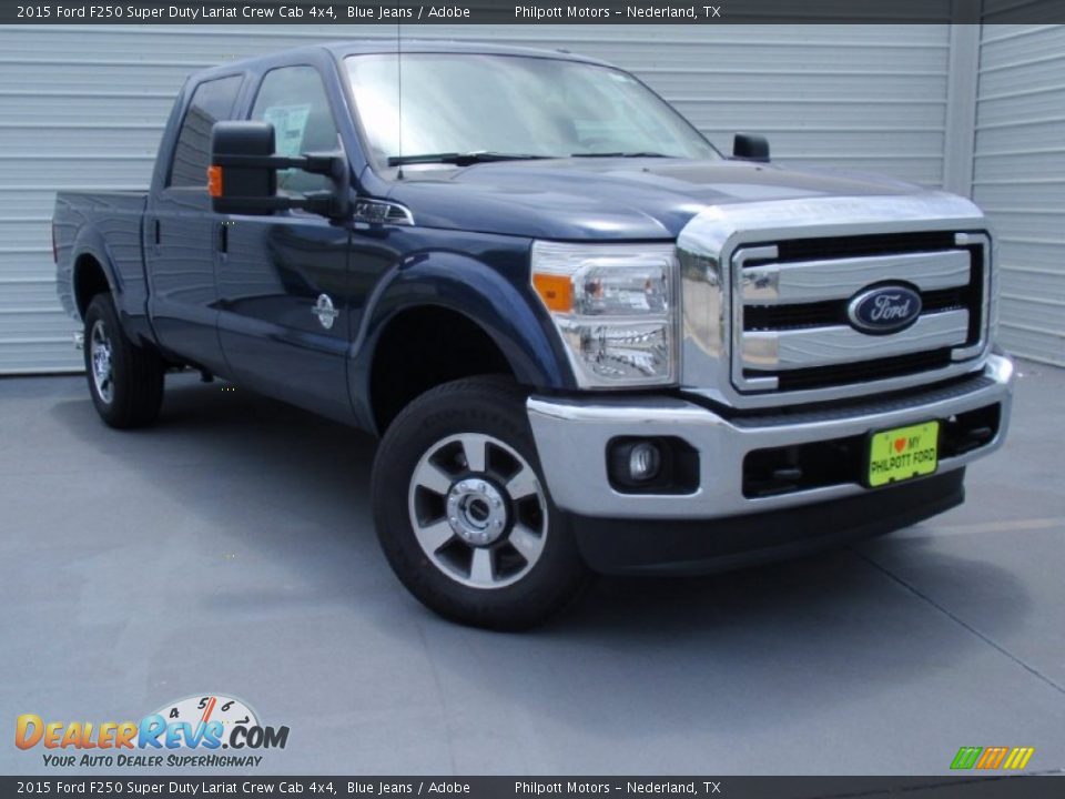 2015 Ford F250 Super Duty Lariat Crew Cab 4x4 Blue Jeans / Adobe Photo #2