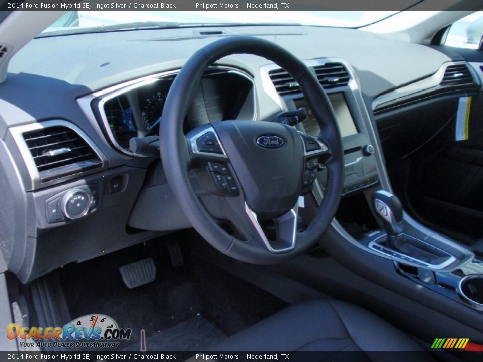 2014 Ford Fusion Hybrid SE Ingot Silver / Charcoal Black Photo #27