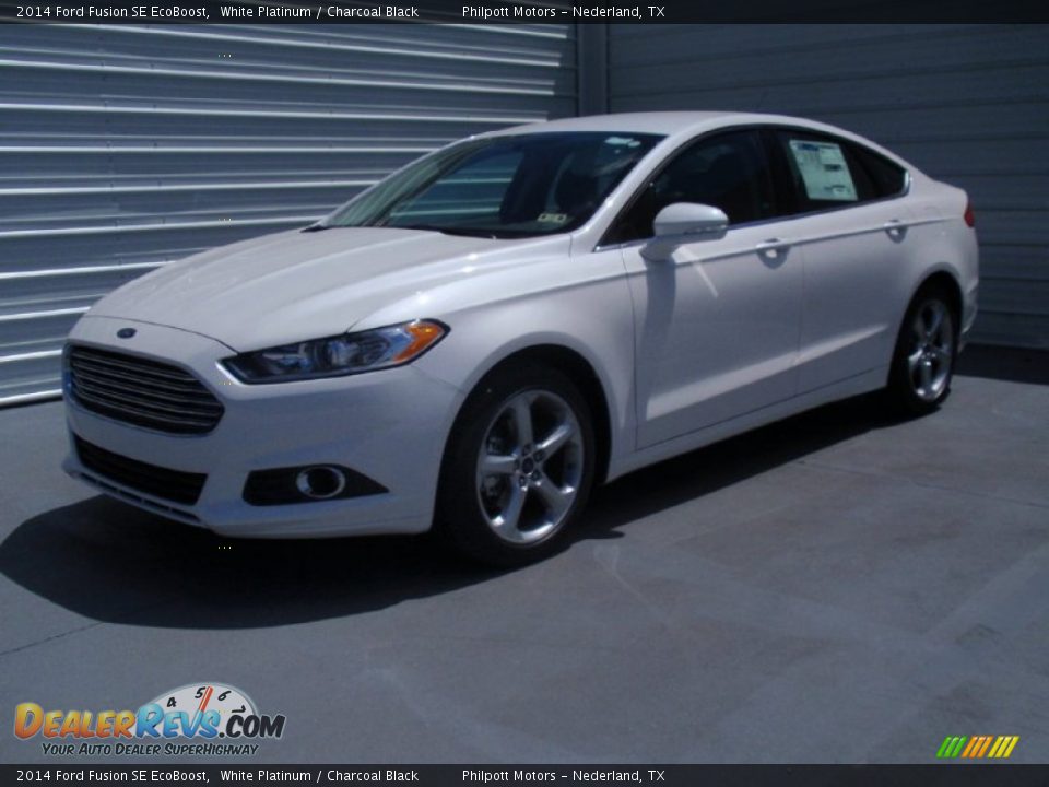 2014 Ford Fusion SE EcoBoost White Platinum / Charcoal Black Photo #7