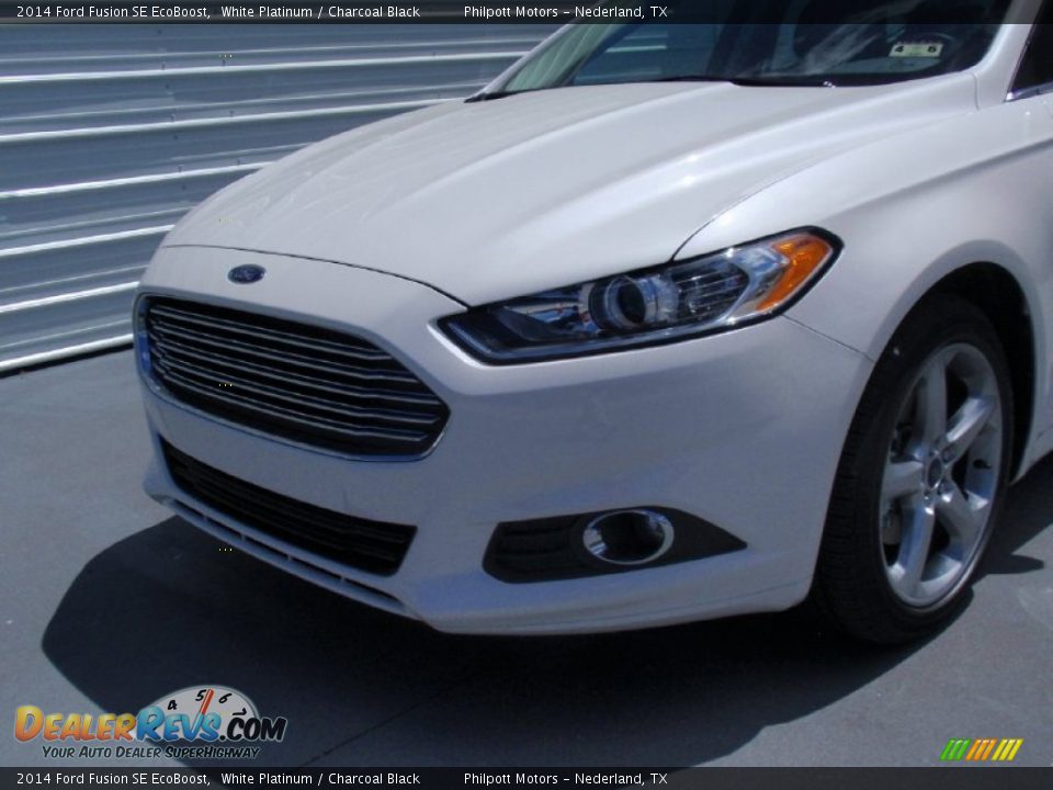 2014 Ford Fusion SE EcoBoost White Platinum / Charcoal Black Photo #11