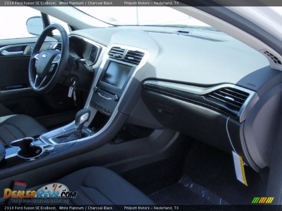 2014 Ford Fusion SE EcoBoost White Platinum / Charcoal Black Photo #19