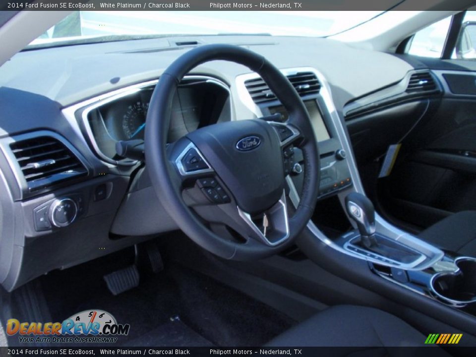 2014 Ford Fusion SE EcoBoost White Platinum / Charcoal Black Photo #26