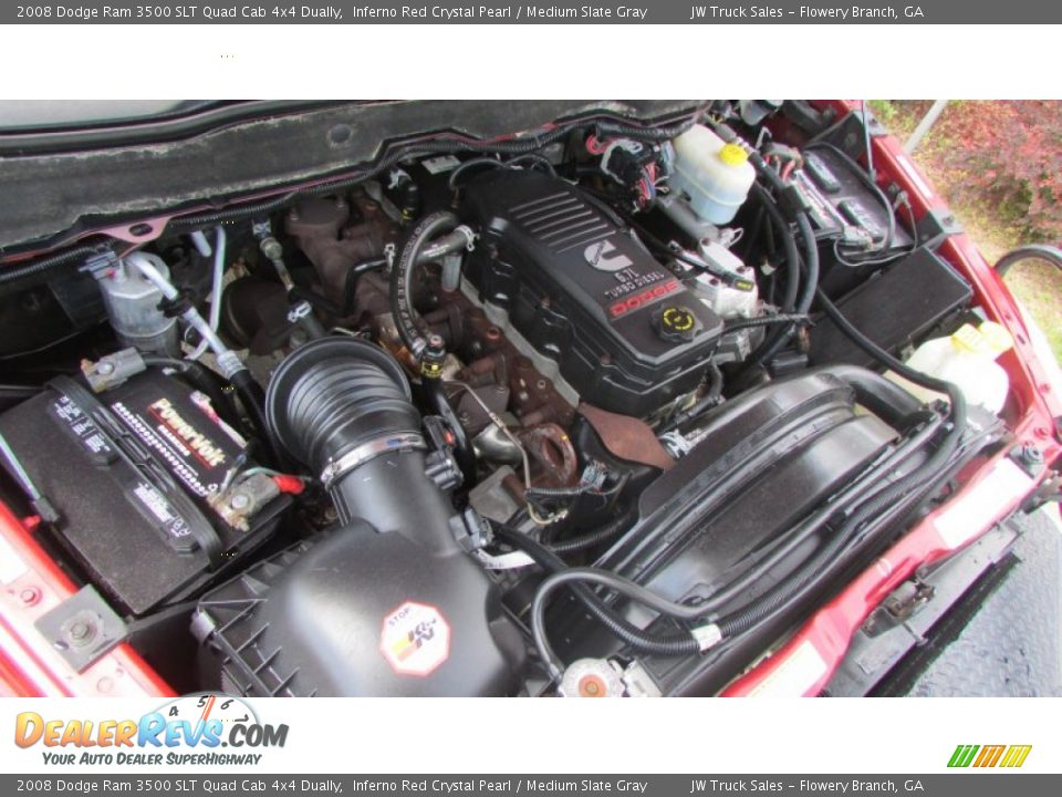 2008 Dodge Ram 3500 SLT Quad Cab 4x4 Dually Inferno Red Crystal Pearl / Medium Slate Gray Photo #16
