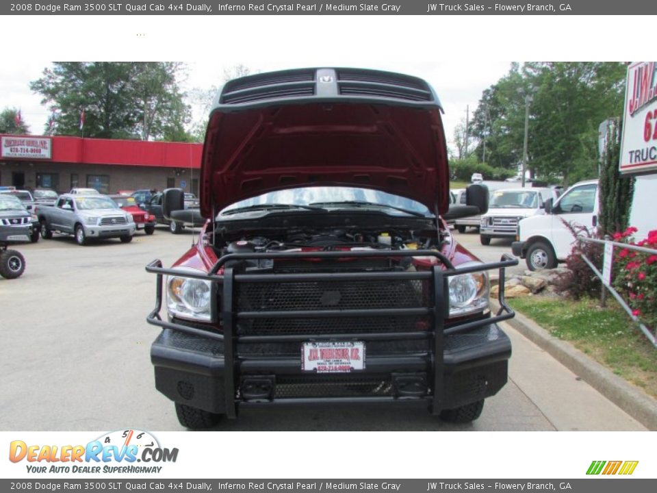 2008 Dodge Ram 3500 SLT Quad Cab 4x4 Dually Inferno Red Crystal Pearl / Medium Slate Gray Photo #17