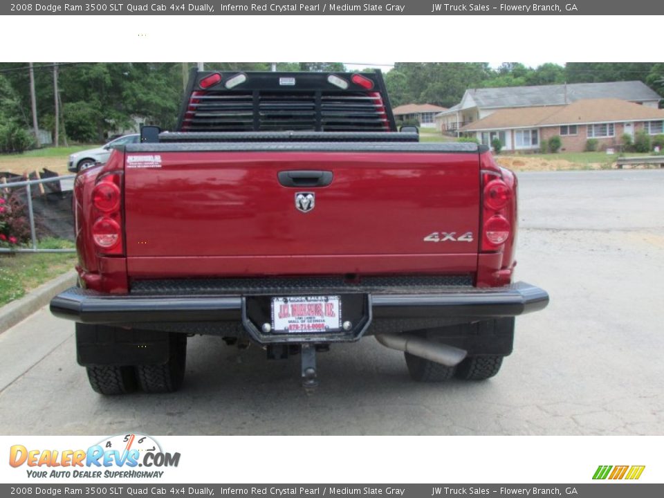 2008 Dodge Ram 3500 SLT Quad Cab 4x4 Dually Inferno Red Crystal Pearl / Medium Slate Gray Photo #18