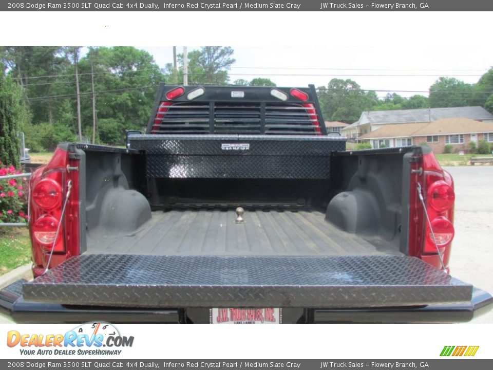 2008 Dodge Ram 3500 SLT Quad Cab 4x4 Dually Inferno Red Crystal Pearl / Medium Slate Gray Photo #21