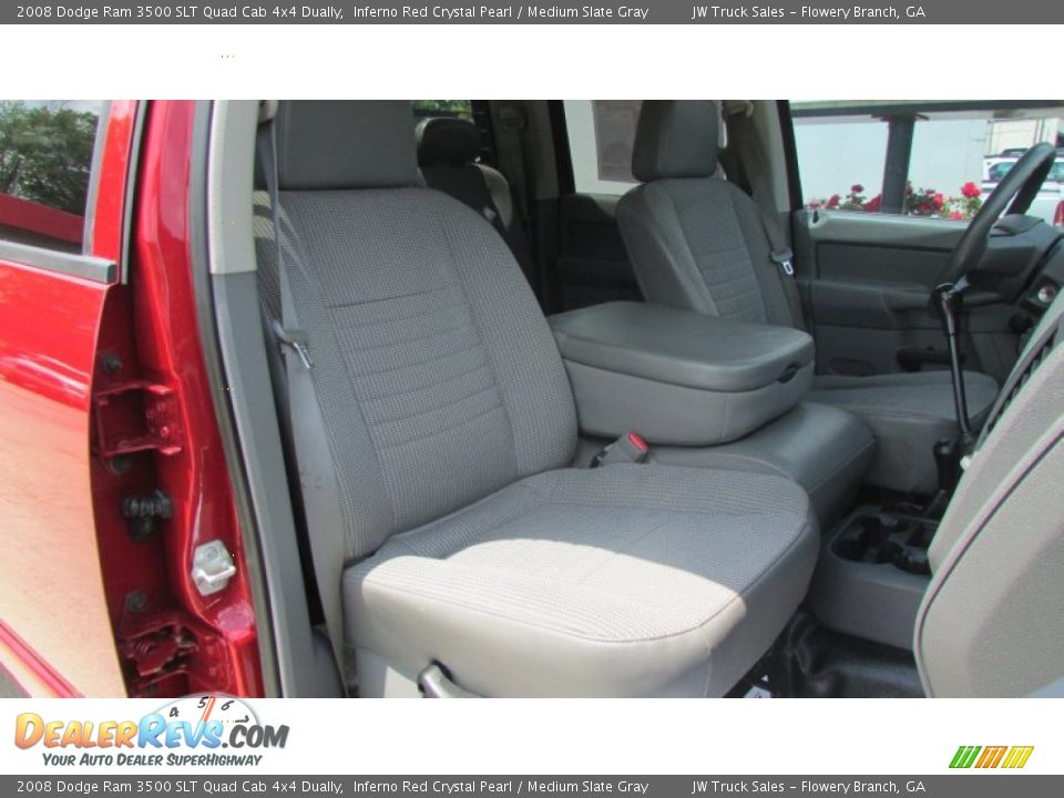 2008 Dodge Ram 3500 SLT Quad Cab 4x4 Dually Inferno Red Crystal Pearl / Medium Slate Gray Photo #33