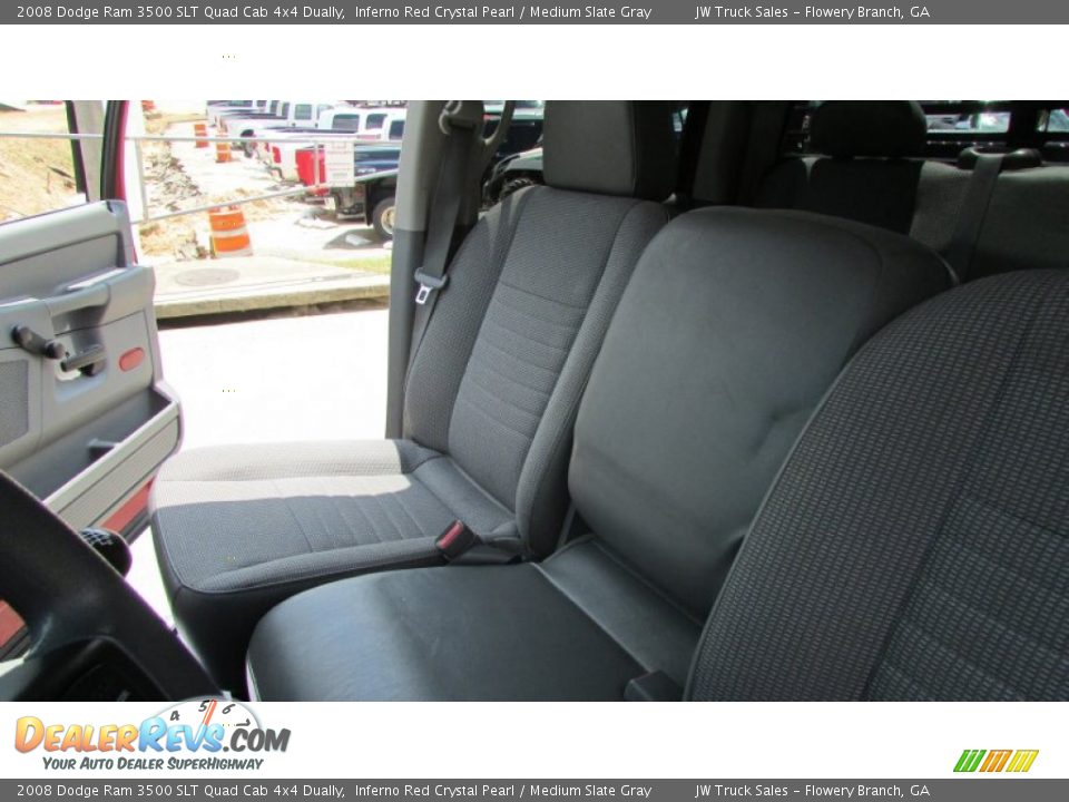2008 Dodge Ram 3500 SLT Quad Cab 4x4 Dually Inferno Red Crystal Pearl / Medium Slate Gray Photo #34