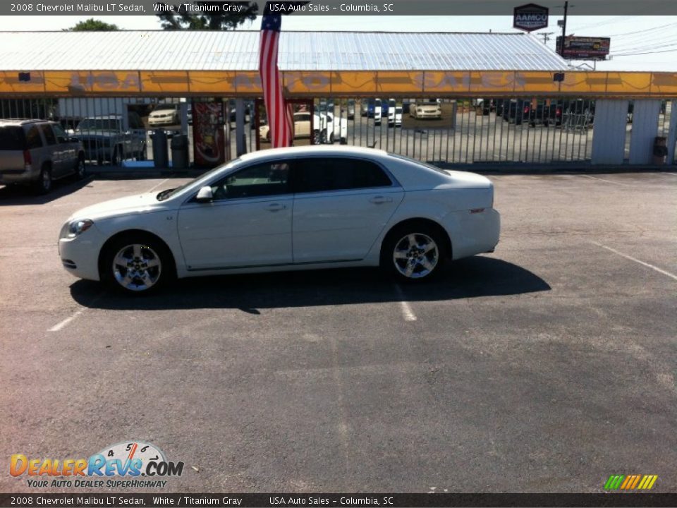 2008 Chevrolet Malibu LT Sedan White / Titanium Gray Photo #2
