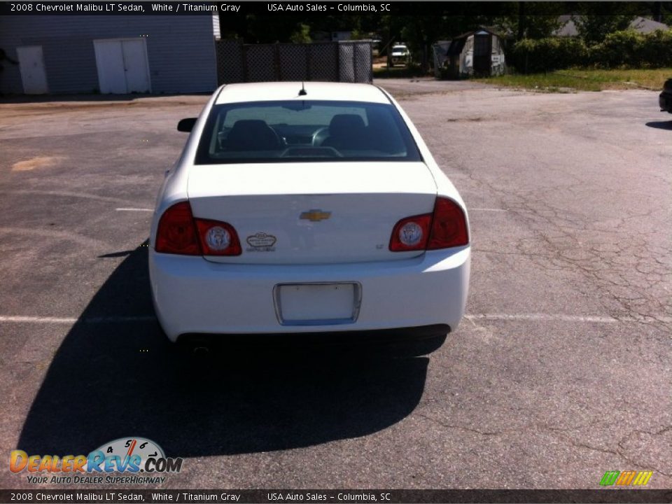 2008 Chevrolet Malibu LT Sedan White / Titanium Gray Photo #3