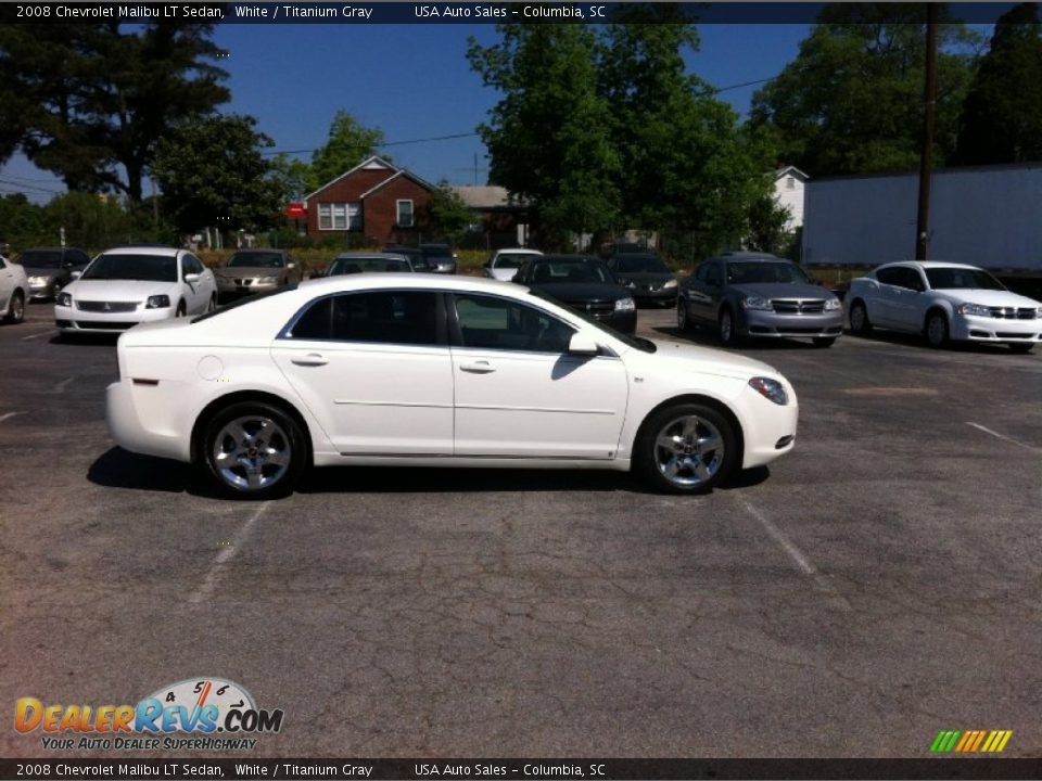 2008 Chevrolet Malibu LT Sedan White / Titanium Gray Photo #4