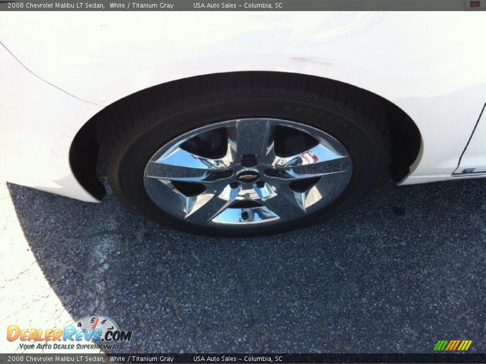 2008 Chevrolet Malibu LT Sedan White / Titanium Gray Photo #8