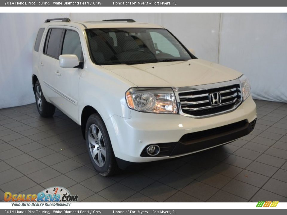 2014 Honda Pilot Touring White Diamond Pearl / Gray Photo #1