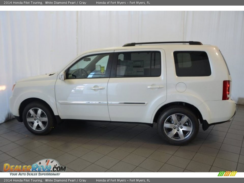 2014 Honda Pilot Touring White Diamond Pearl / Gray Photo #8