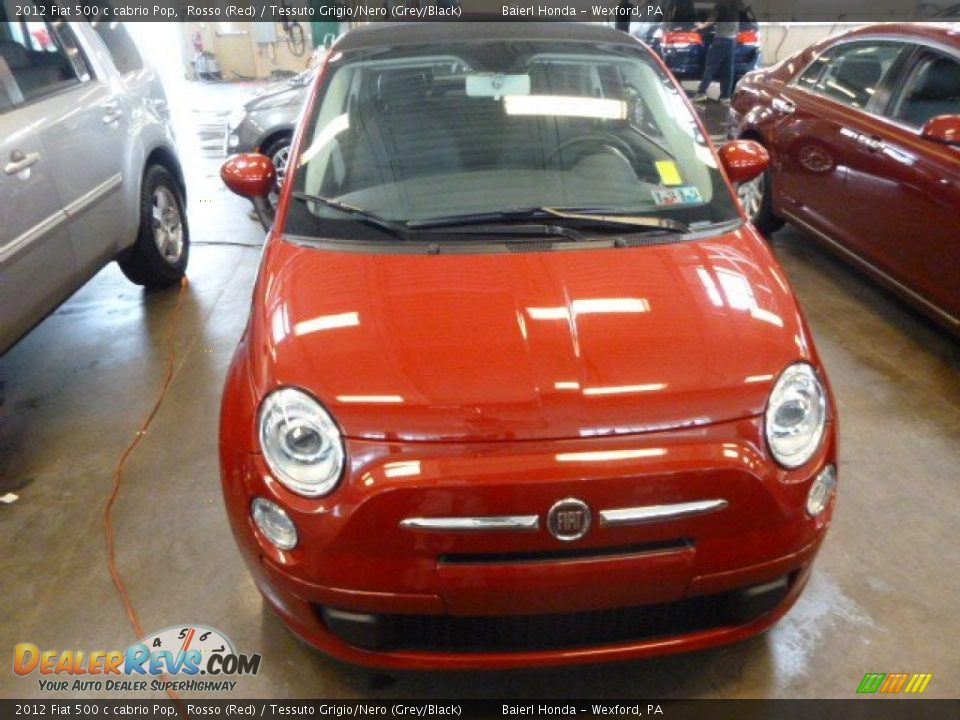 2012 Fiat 500 c cabrio Pop Rosso (Red) / Tessuto Grigio/Nero (Grey/Black) Photo #2