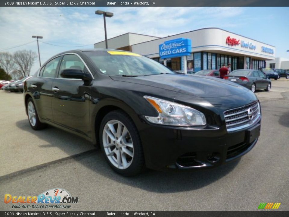 2009 Nissan Maxima 3.5 S Super Black / Charcoal Photo #1