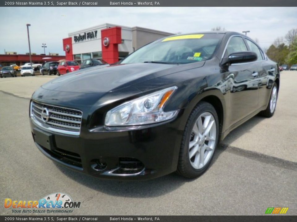 2009 Nissan Maxima 3.5 S Super Black / Charcoal Photo #3