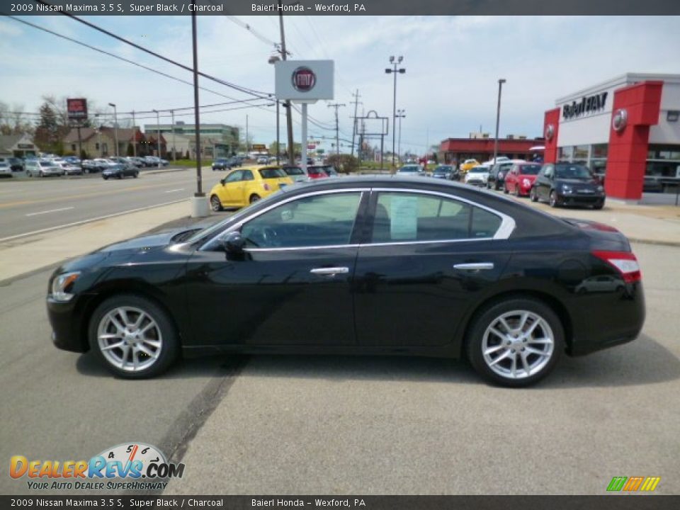 2009 Nissan Maxima 3.5 S Super Black / Charcoal Photo #4