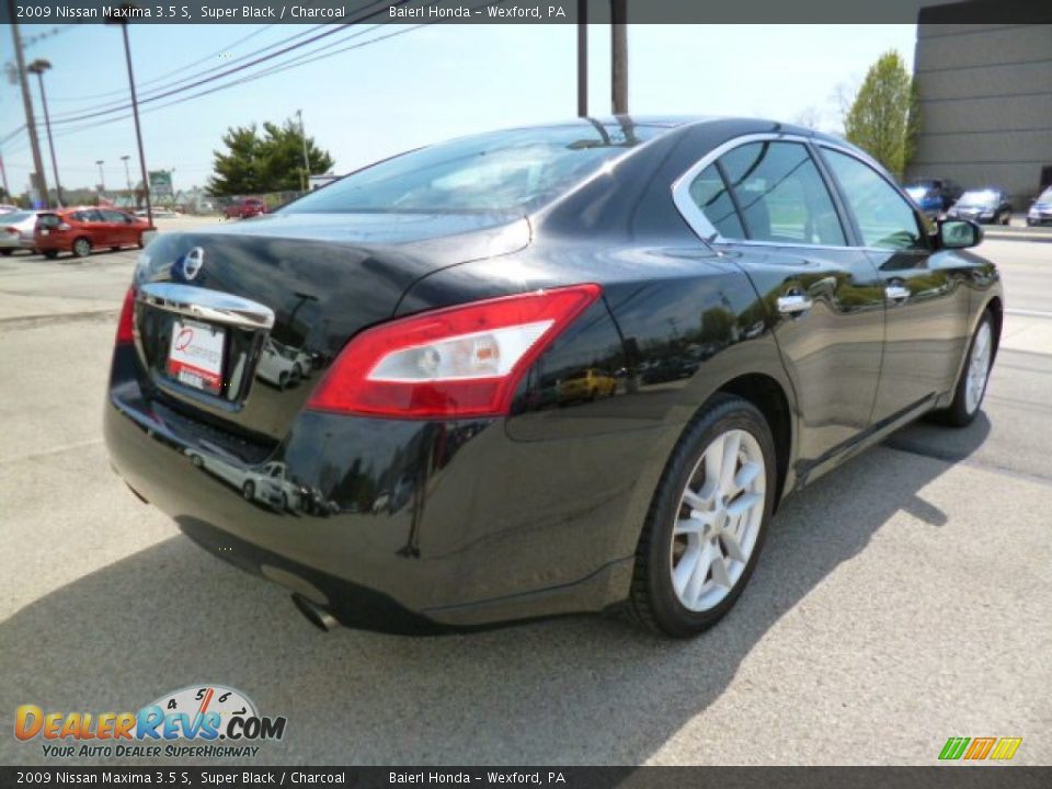 2009 Nissan Maxima 3.5 S Super Black / Charcoal Photo #7