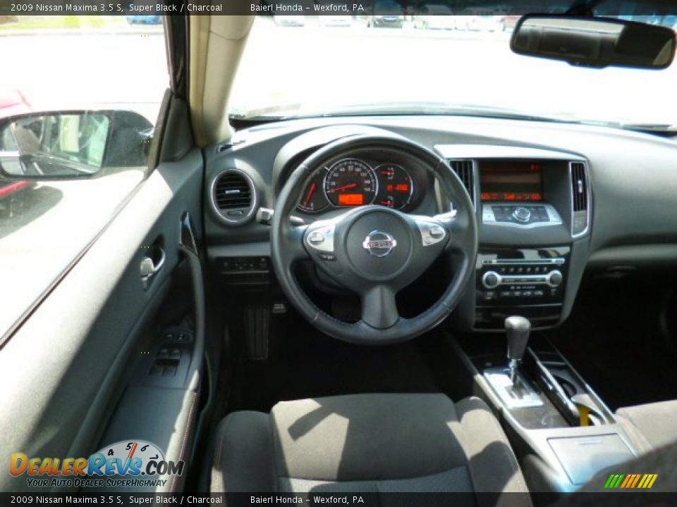 2009 Nissan Maxima 3.5 S Super Black / Charcoal Photo #14