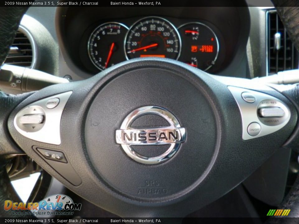 2009 Nissan Maxima 3.5 S Super Black / Charcoal Photo #18