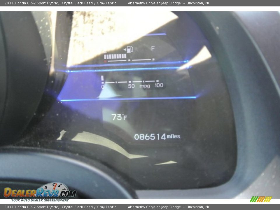 2011 Honda CR-Z Sport Hybrid Crystal Black Pearl / Gray Fabric Photo #17