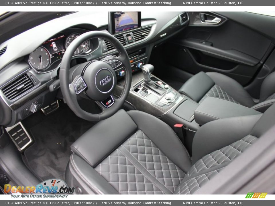 Black Valcona w/Diamond Contrast Stitching Interior - 2014 Audi S7 Prestige 4.0 TFSI quattro Photo #19