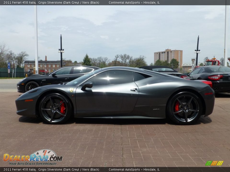 2011 Ferrari 458 Italia Grigio Silverstone (Dark Grey) / Nero (Black) Photo #2