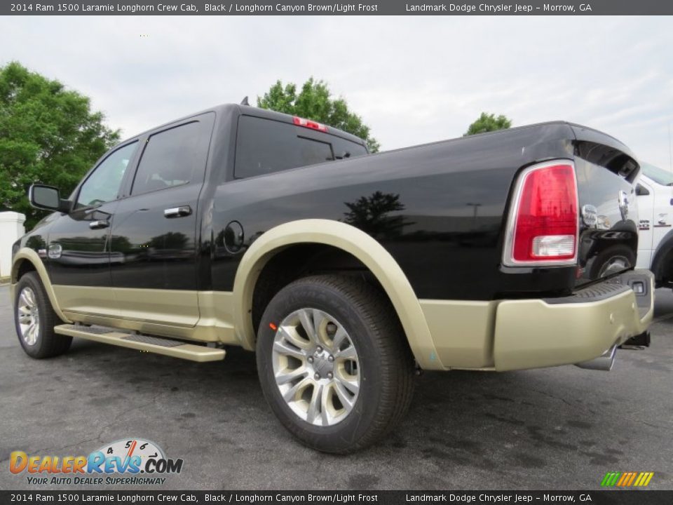 2014 Ram 1500 Laramie Longhorn Crew Cab Black / Longhorn Canyon Brown/Light Frost Photo #2