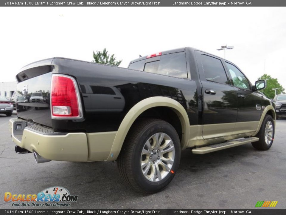 2014 Ram 1500 Laramie Longhorn Crew Cab Black / Longhorn Canyon Brown/Light Frost Photo #3