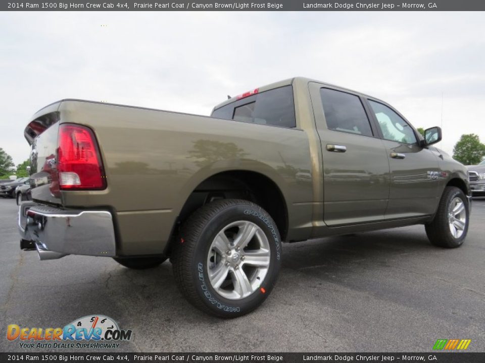 2014 Ram 1500 Big Horn Crew Cab 4x4 Prairie Pearl Coat / Canyon Brown/Light Frost Beige Photo #3