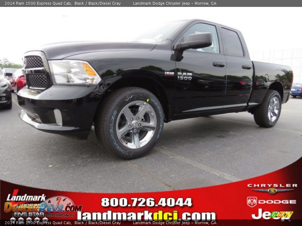2014 Ram 1500 Express Quad Cab Black / Black/Diesel Gray Photo #1