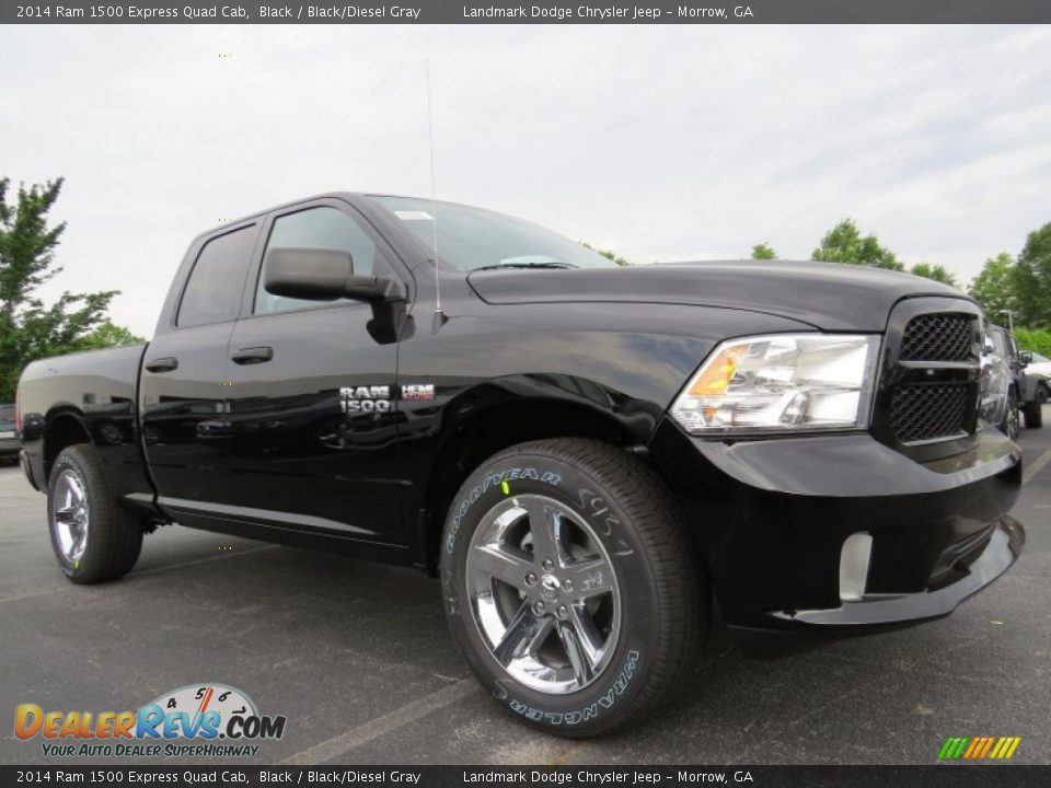 2014 Ram 1500 Express Quad Cab Black / Black/Diesel Gray Photo #4