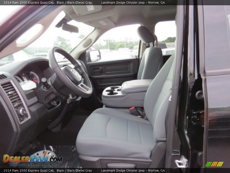 2014 Ram 1500 Express Quad Cab Black / Black/Diesel Gray Photo #7
