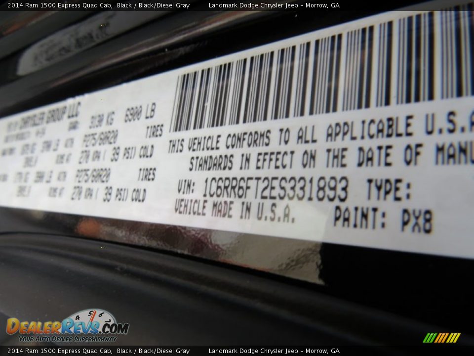 2014 Ram 1500 Express Quad Cab Black / Black/Diesel Gray Photo #10