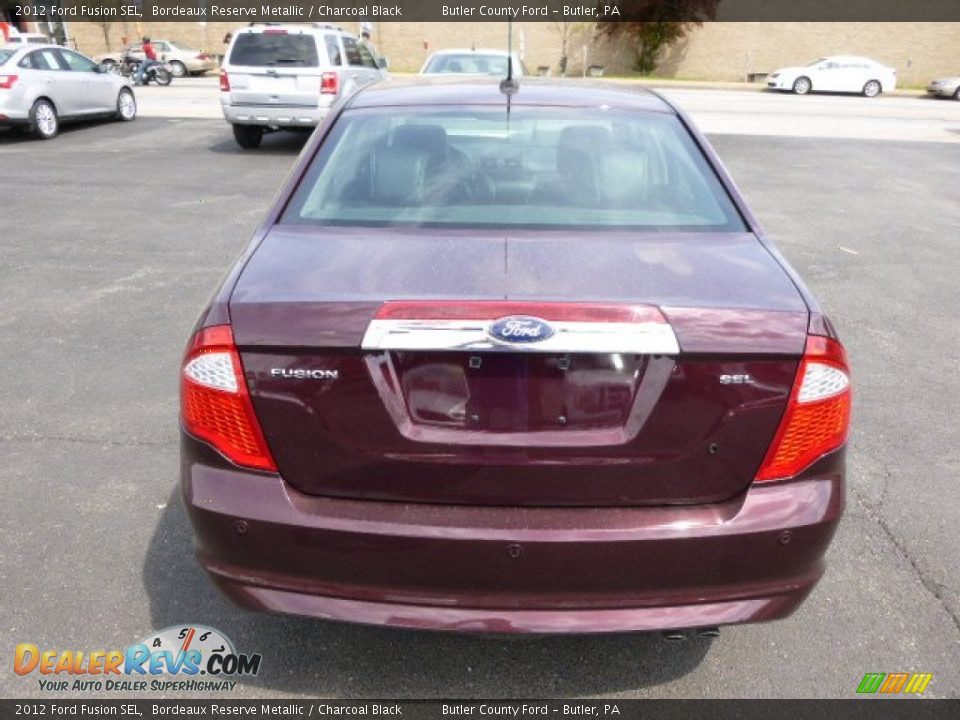 2012 Ford Fusion SEL Bordeaux Reserve Metallic / Charcoal Black Photo #7