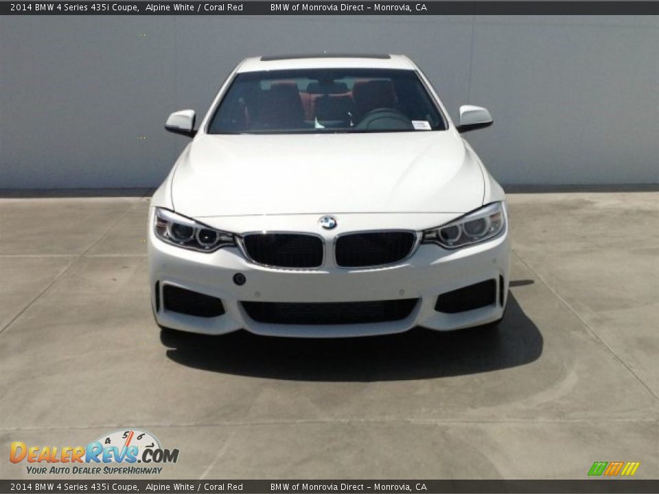 2014 BMW 4 Series 435i Coupe Alpine White / Coral Red Photo #3