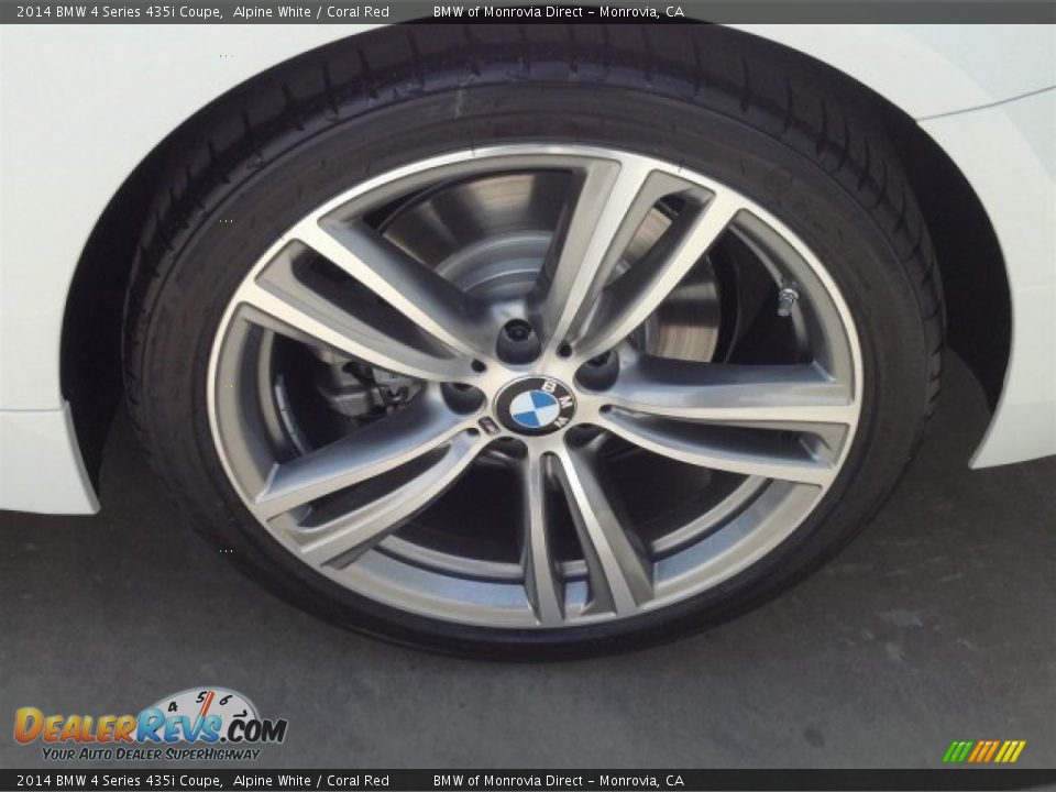 2014 BMW 4 Series 435i Coupe Alpine White / Coral Red Photo #4