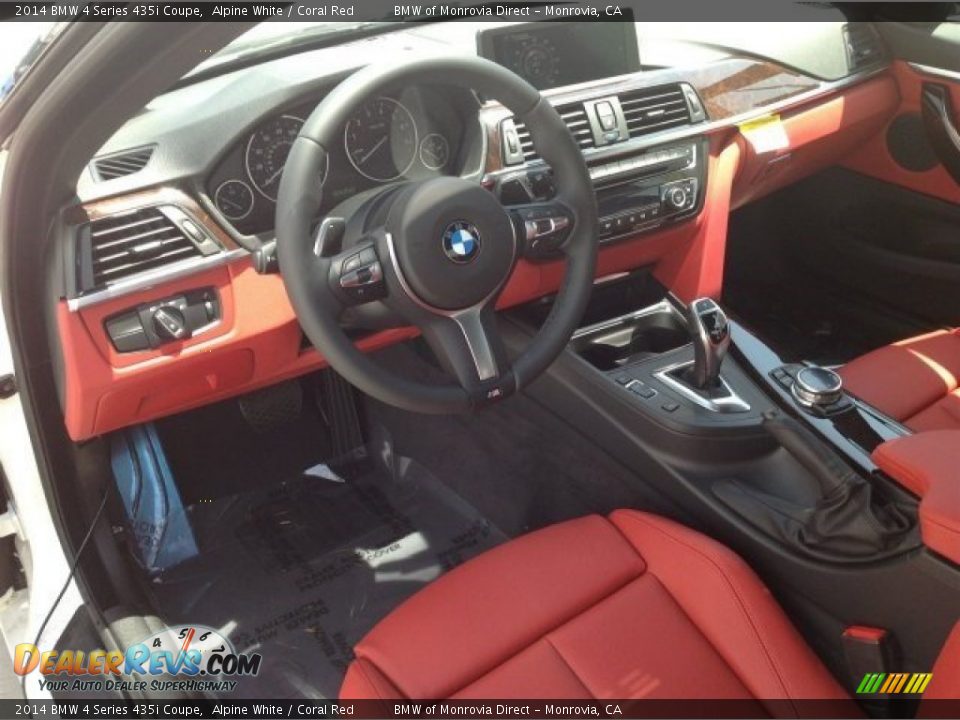 Coral Red Interior - 2014 BMW 4 Series 435i Coupe Photo #6