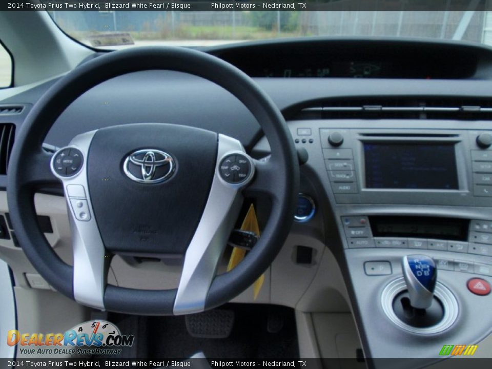 2014 Toyota Prius Two Hybrid Blizzard White Pearl / Bisque Photo #28