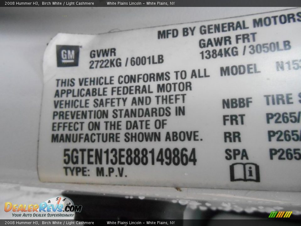2008 Hummer H3 Birch White / Light Cashmere Photo #21